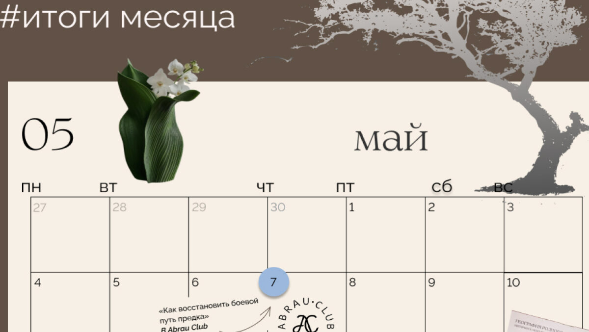 Главное в мае: премьера новой серии «1/8 Земли: Визионеры России», «Ночь музеев» и тематический вечер Abrau Club
