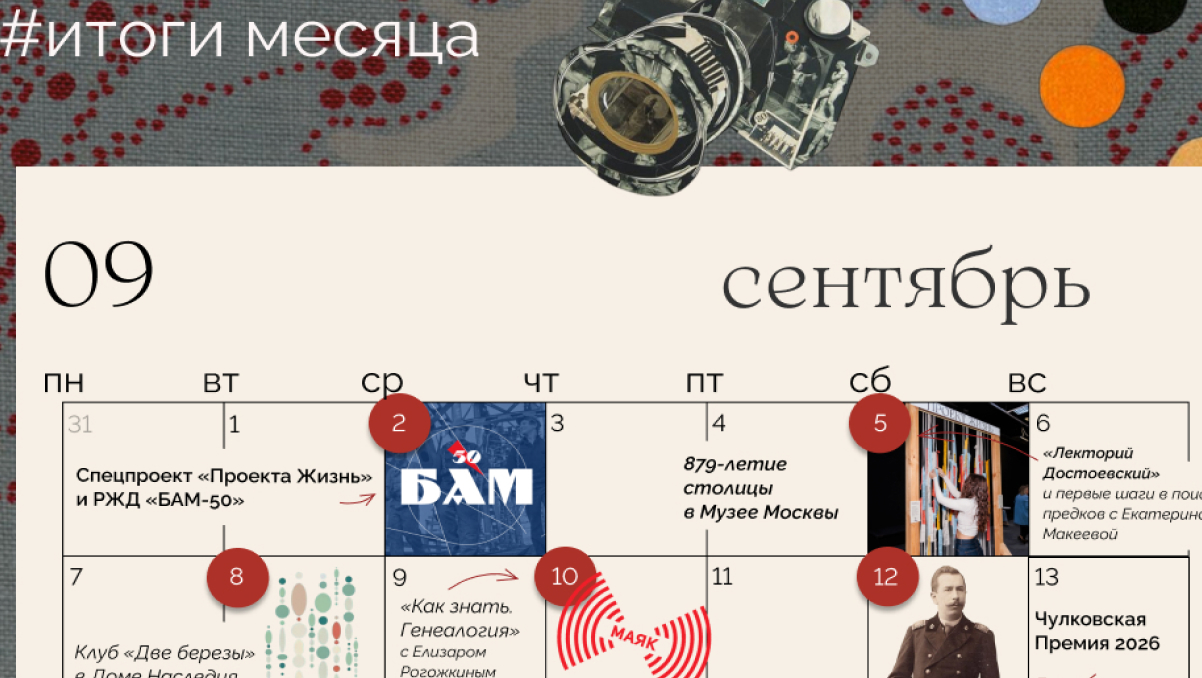 Главное в сентябре: 879-летие столицы в Музее Москвы, «Сигналы будущего. Капсула ценностей» от «Альфа-Капитал» и показ фильма в Abrau Club